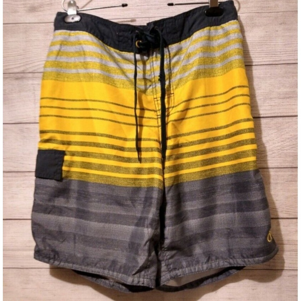 OP Men's‎ Yellow Swim Trunks Beach Shorts Regular Size Medium 32-34